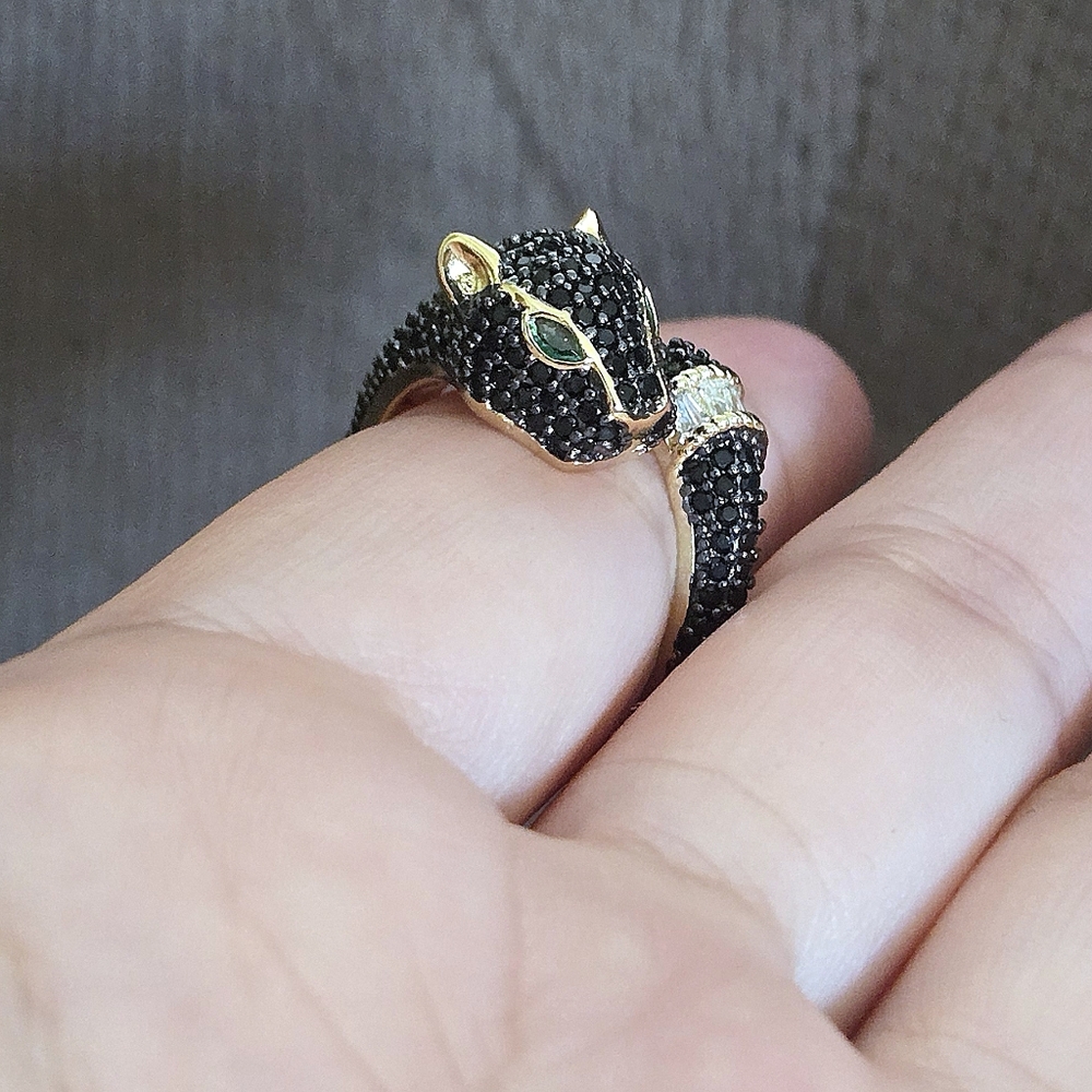 Cote d'Argent Black🖤 Panther Bypass Ring💍 - NWT - Picture 14 of 15